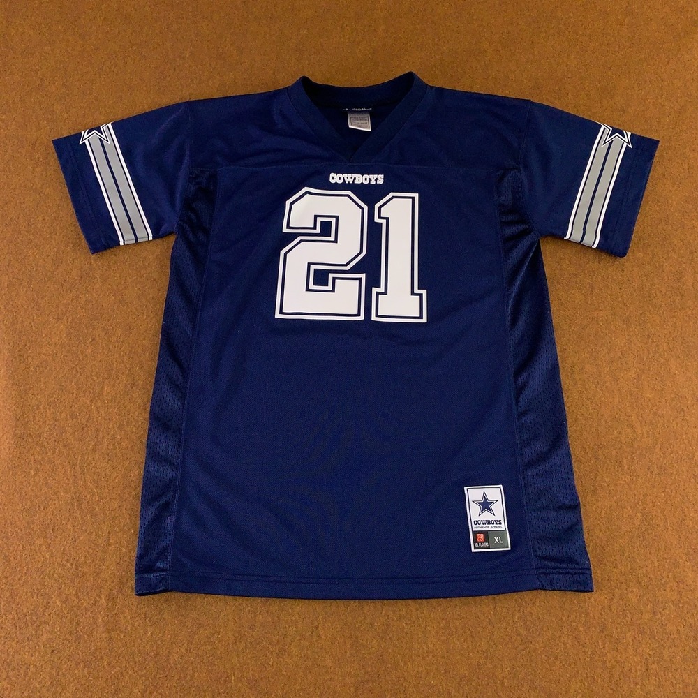Dallas Cowboys Ezekiel Elliott 21 Youth XL Blue Football Jersey